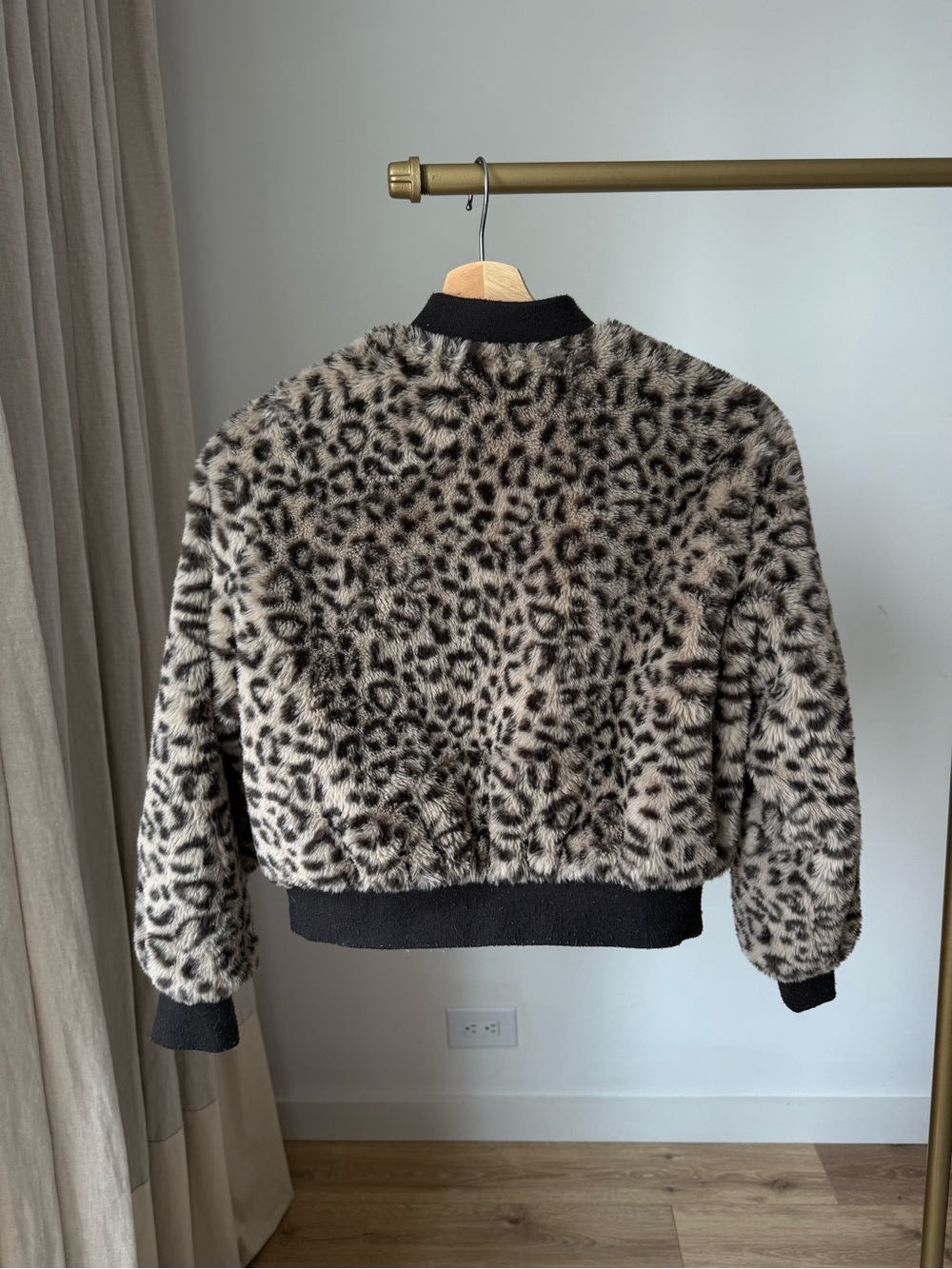 Zara Kids Leopard Faux Fur Bomber Jacket 9-10Y - Picture 5 of 10